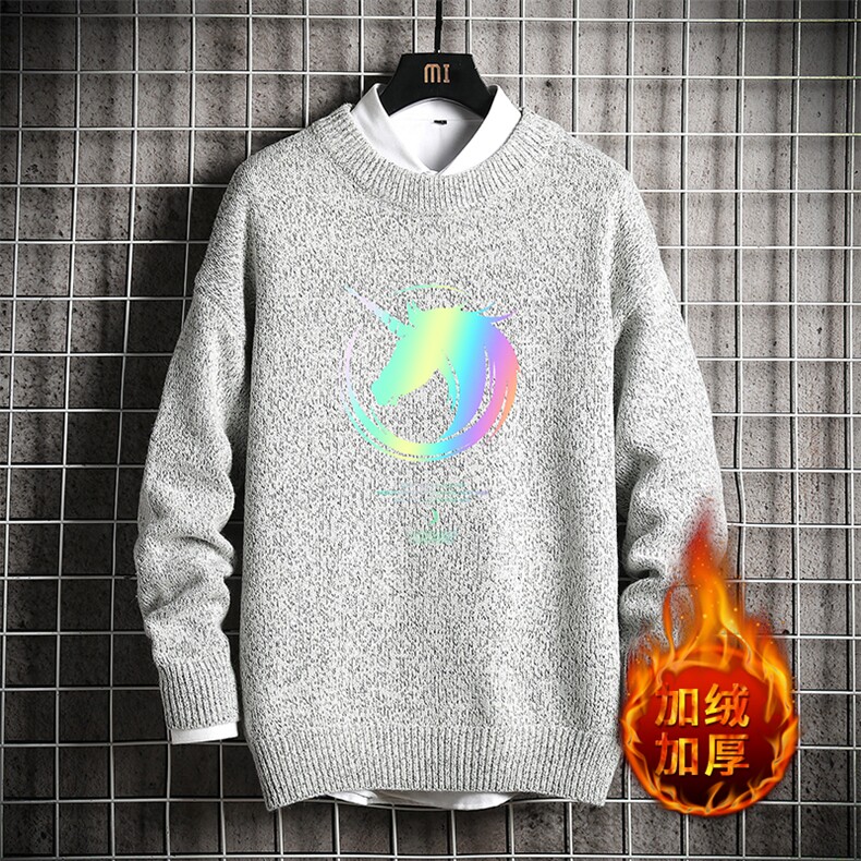 M19138-P45 加绒款-P65 加厚加绒毛衣男大码毛线衣男针织衫男线衫图片