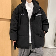 港风ins羽绒服男女同款带帽字母印花白鸭绒Y5813-P190【特价】，男装羽绒服，电商A007