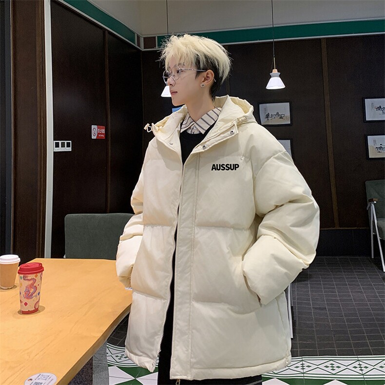 白色男士外套连帽宽松秋冬棉服面包服MY606P78直播,男装棉衣,星座1904A-1