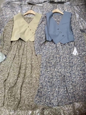 夏装新碎花连衣裙两件套，女装连衣裙，AMSS 艾玛莎莎