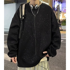 SK115-P35宽松落肩卫衣男士满天星衣服男装潮牌帅气百搭春秋季，男装T恤，电商B323A