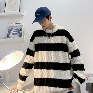 条纹毛衣男春秋款宽松小众衣服秋季ins潮流针织衫MY0916-P45图片