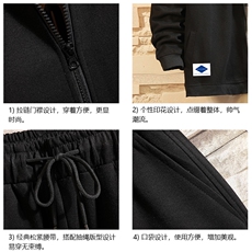 TK6061-P85开衫连帽卫衣套装男运动套装两件套砖墙挂拍，男装卫衣，电商A040A