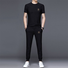 JG1868男士2023年春夏季新款运动套装短袖长裤T恤卫裤二件套P110，男装休闲套装，电商B360