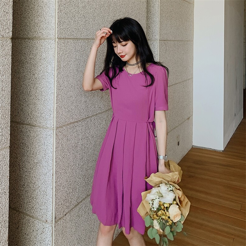 2021夏季新品背后雏菊纽扣设计连衣裙浙宝292A货号1901,女装连衣裙,时倾STUDIO