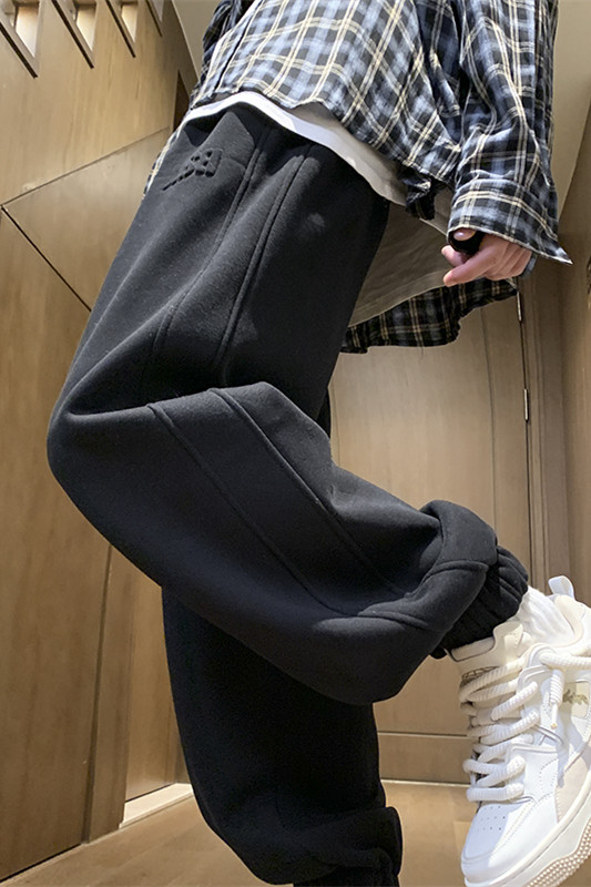 冬季加绒加厚钢印休闲卫裤M~5XLXZ604-KP98-P65控78,男装休闲裤,星座604