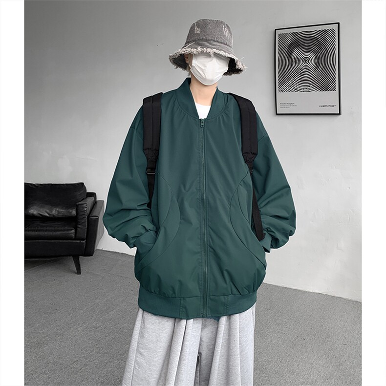 M-8XL棒球服男款春秋特大码加肥加大男装飞行员夹克外套JK001P65图片