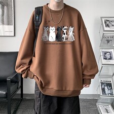 圆领卫衣男大码加厚加绒长袖t恤男S6100-P28加绒款-P33，男装卫衣，电商A040