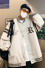 秋季港风潮流宽松撞色立领夹克棒球服外套男G6295P65控78，男装夹克，电商A268A