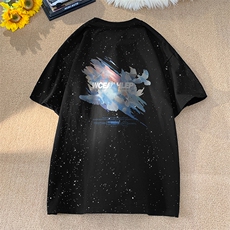 量大优供抖音视频支持得物配合二开美式满天星亮片短袖T恤MTX217，男装T恤，电商A486