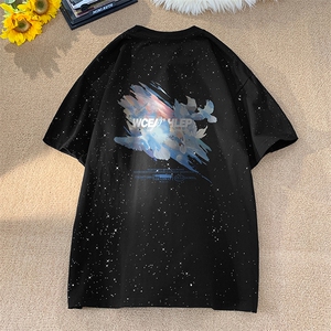 量大优供抖音视频 支持得物配合二开美式满天星亮片短袖T恤MTX217图片