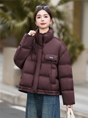 设计感高品小个子羽绒服女短款2025冬季新款法式高级感白鸭绒外套，女装羽绒服，意芙