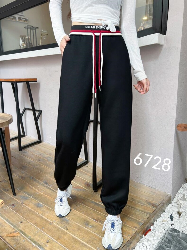 双抽绳腰头卫裤，女装休闲裤，帝瀛 DY