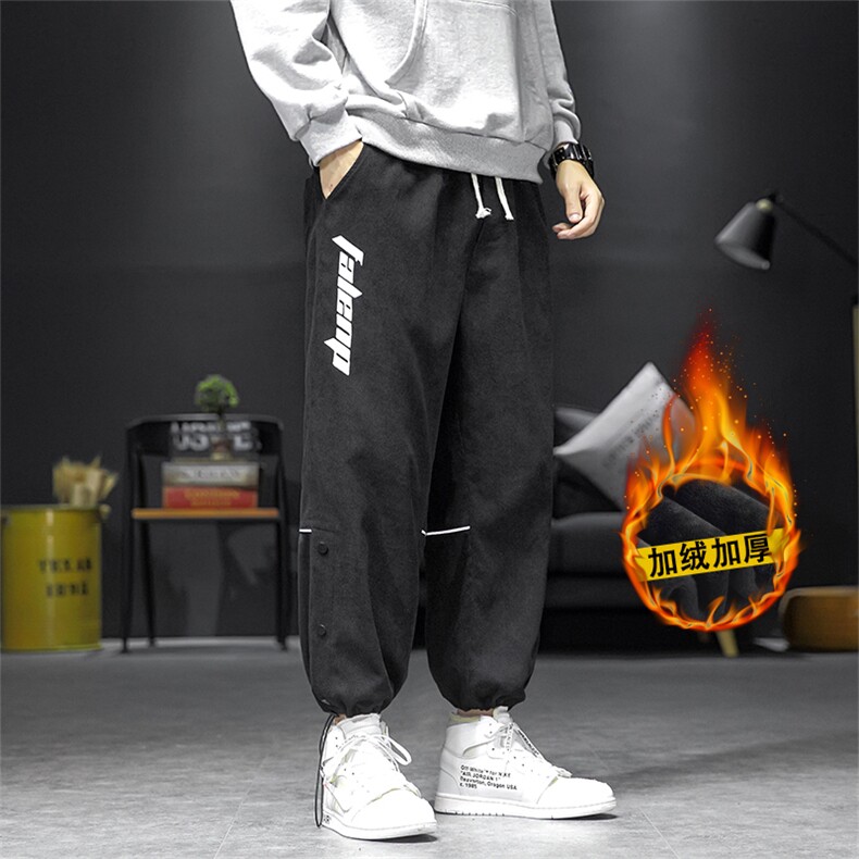 2021新款沙发灯芯绒灰色休闲宽松运动裤A061-K1859-P45加绒55,男装休闲裤,电商A061