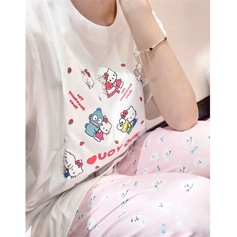 T0643-P25helloKitty全家福纯棉印花短袖甜美可爱少女学生穿搭,男装T恤,星座617A-2