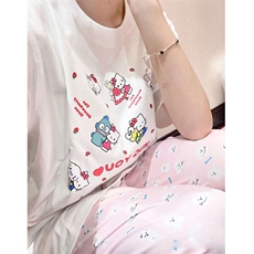 T0643-P25helloKitty全家福纯棉印花短袖甜美可爱少女学生穿搭，男装T恤，星座617A-2