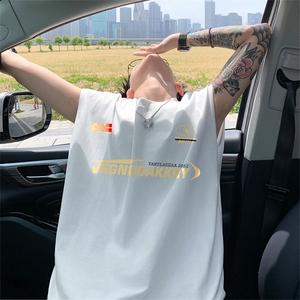 量大优 得物抖音高品质重磅230克美式印花无袖t恤背心WB653 特P18图片