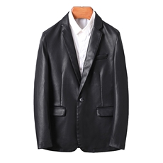 2023秋冬皮衣夹克修身西服领PU皮衣外套男小西装py5611-p88，男装皮衣，电商D303