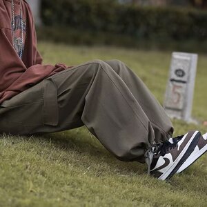 潮复古潮流街头工装裤夏季休闲bf男宽松阔腿束脚裤 K3984-P34图片