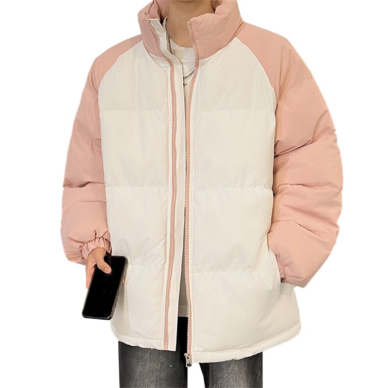 88拼接色棉衣拉链撞色棉袄男女生情侣立领A177-M718-P48,男装棉衣,电商A177