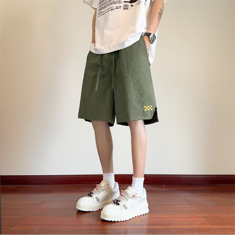 抖音品质夏季新款透气泡泡格设计宽松短裤B315-K25559-特p25控48,男装牛仔裤,电商B315