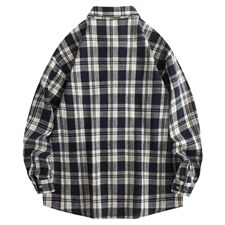 春季新款（跨境电商）格子男女情侣款潮流宽松格纹衬衣，男装衬衫，星座1107-1