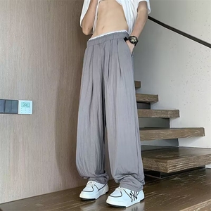 防水速干立体包边冰丝棉麻裤子男夏季薄款透气速干阔腿 KA898图片