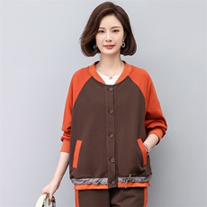 时尚拼色宽松短外套女春秋新款休闲百搭显瘦棒球服上衣，女装短外套，悦见她
