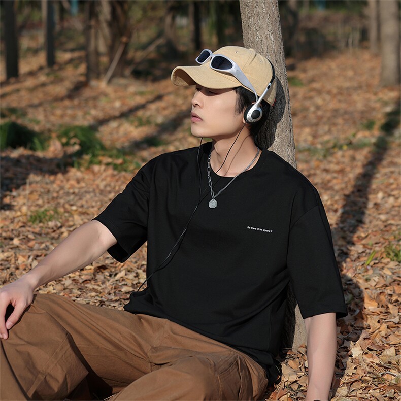 夏季新款圆领T恤衫男士半袖日系潮牌男装宽松短袖t恤TX160-P38，男装T恤，星座1109-1