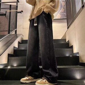 1506-1/K88131/P43美式复古牛仔裤男女直筒高街痞帅宽松秋冬裤子图片