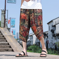 2026春夏新款风男装休闲裤中式七分交叉脚口束口裤DK198-P55，男装休闲裤，电商B277(原6028)