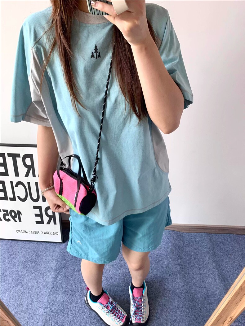 网图美式运动短袖男女夏季薄款户外速干t恤羽毛球骑行服特P33,男装T恤,电商C306-1