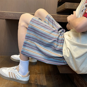 冰丝短裤男日系复古夏季条纹速干五分裤子-A2126TP22无差价控38图片