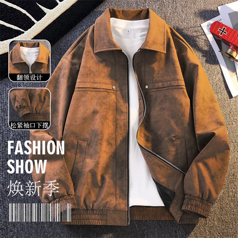 秋季翻领休闲夹克男士潮流时尚高品质宽松百搭外套J132-P58,男装夹克,星座310B-3