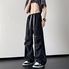 B225-K2184-P63-X79-扎染灯芯绒伞兵阔腿休闲裤-聚酯纤维，男装休闲裤，电商B225