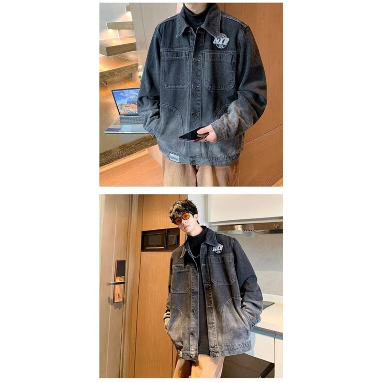 1506-1/JG111/P45时尚弹力牛仔外套春秋韩版百搭长袖薄款外套夹克,男装工装外套,星座1506-1