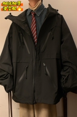 防风抗寒拉链魔术贴滑雪服男加绒加厚时尚夹克外套M19-P180控258，男装夹克，电商A001