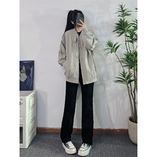 B221美式ins高街小众假破洞修身微喇牛仔裤LK22065-P65控88，男装牛仔裤，电商B221