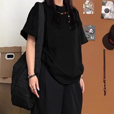 万针全刺绣工艺抖音得物高品质260克重磅纯棉双纱美式高街短袖T恤，男装T恤，电商A486