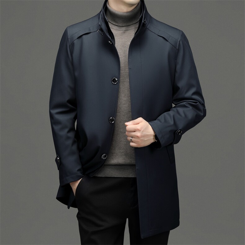冬季新款男士立领中长款保暖棉服中年男装休闲可脱卸内胆棉衣外套,男装棉衣,电商B212（原钱塘6029）