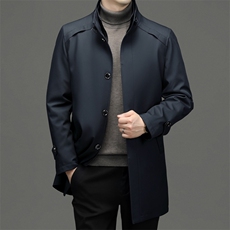 冬季新款男士立领中长款保暖棉服中年男装休闲可脱卸内胆棉衣外套，男装棉衣，电商B212（原钱塘6029）