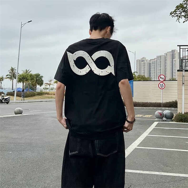万针全刺绣工艺抖音得物高品质260克重磅纯棉双纱美式高街短袖T恤图片