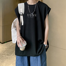 量大优可提供视频2024夏美式无袖背心HD019-1-BX24258-P18，男装背心/马甲，电商019-1