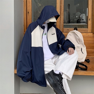 情侣撞色工装防风防水冲锋衣外套男女春秋季潮牌小众夹克JK11-p60图片