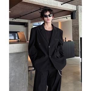 韩版休闲西装套装外套高级痞帅宽松韩版自带垫肩西服外套套装,男装西服,电商B319