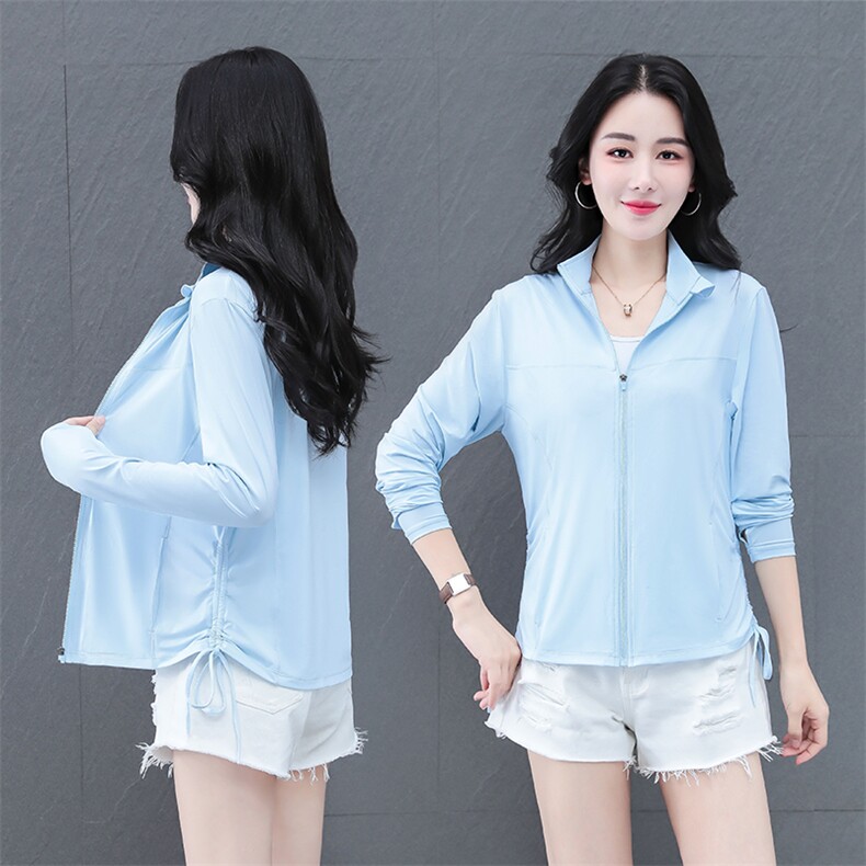 冰丝防晒衣女2024夏季新款冰感透气防紫外线连帽速干防晒服薄外套，女装防晒衣，燕颉服饰