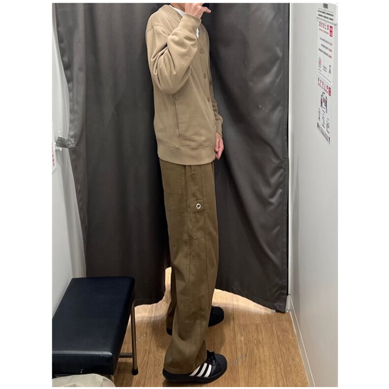 复古宽松直筒休闲裤男春秋季卡其色工装阔腿裤潮牌KD45,男装休闲裤,星座1116A（原606A-3）