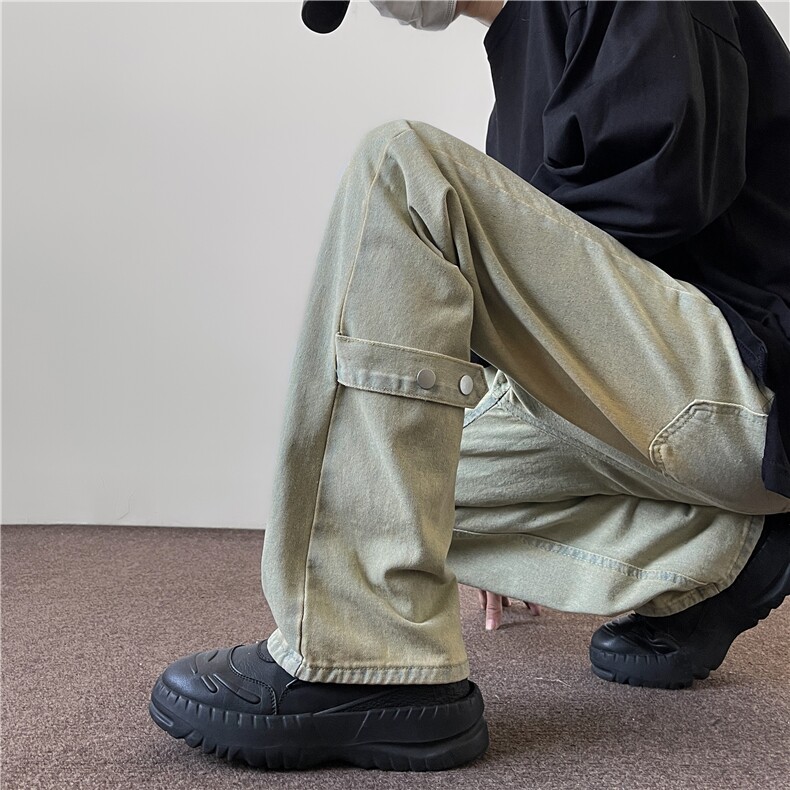 美式ins高街vibe重工艺水洗牛仔裤货号K2316P55,男装牛仔裤,电商A063