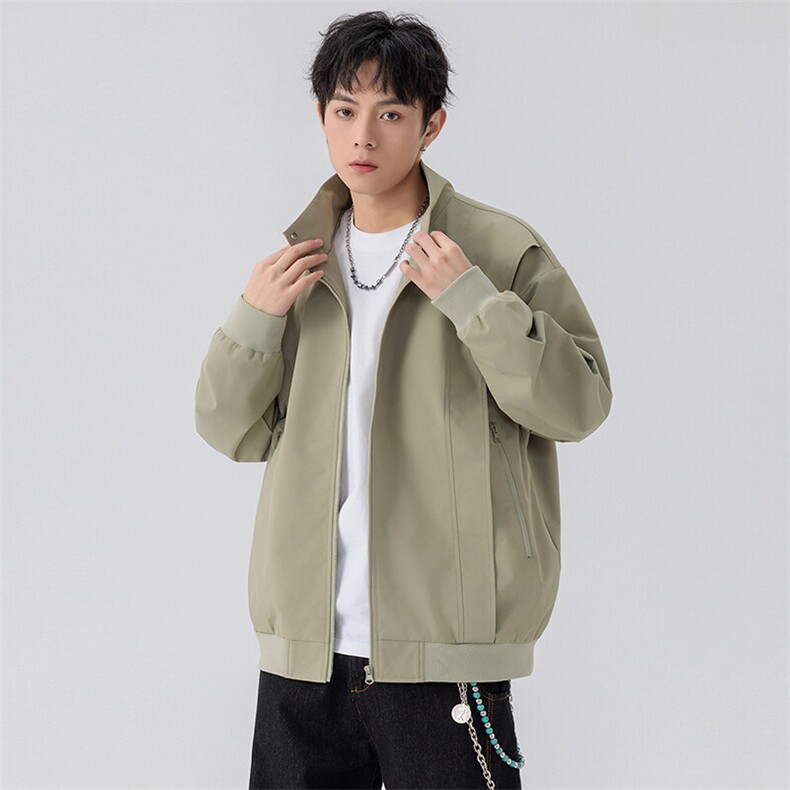新款硬汉风户外夹克男立领纯色上衣冲锋衣外套A157B-JK7868-P70,男装夹克,电商A157B