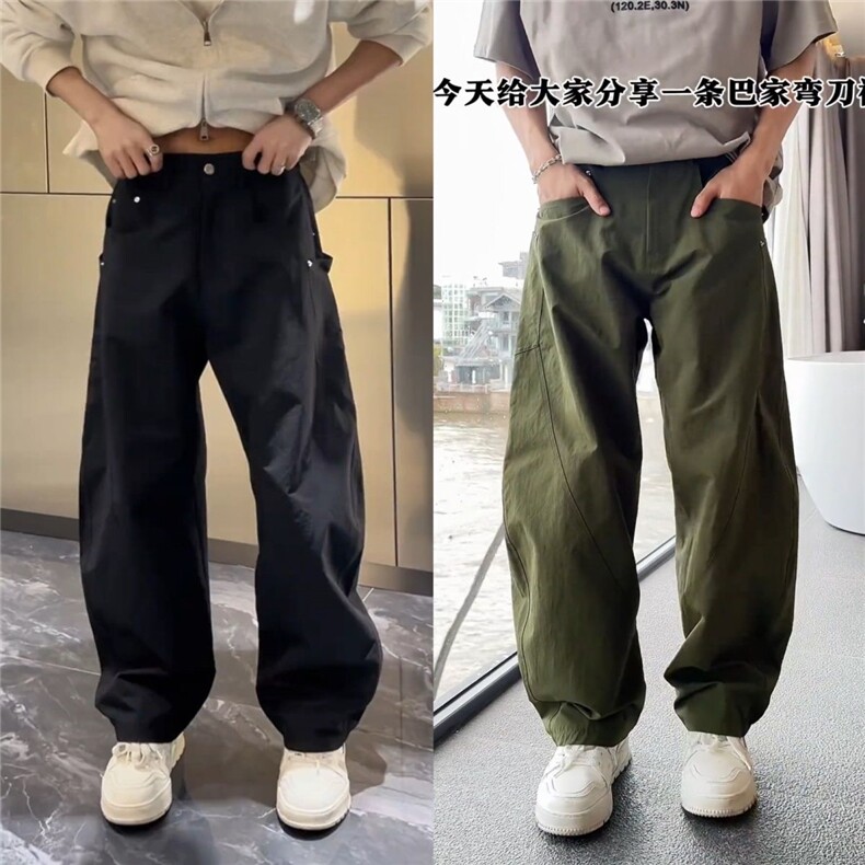 1506-1/KH271/P44大口袋立体剪裁解构弯刀阔腿休闲裤男士潮流时尚图片